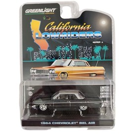 Greenlight 63070-D California Lowriders Series 6-1964 Chevy Bel Air - Dark Gray Metallic & Silver Metallic 1:64 Scale