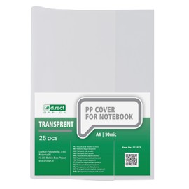 D.RECT Book Covers Set of 25 DIN A4, Transparent, Book Covers Made of Durable and Wipe-Clean Polypropylene Film, Strong 90 Micron, Clear