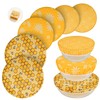 Swiscena 6 Pcs Beeswax Bowl Covers Reusable, Large Reusable Bowl