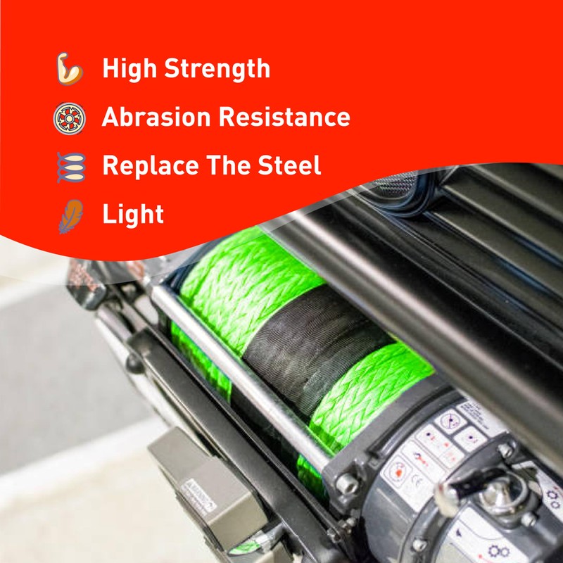 X MONSTER HMPE Synthetic Winch Rope 3/8" x 90' with