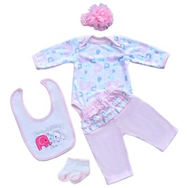 MAIHAO Reborn Baby Dolls Clothes for 17-22 Inch Newborn Baby Doll Girl, Baby Doll Clothes Outfit Accessories fit 17-22 Inch Baby Doll Girl (Elephant Pattern)
