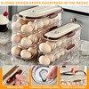 Egg Storage Fridge with Handle, 2 Layers Automatic Rolling Egg