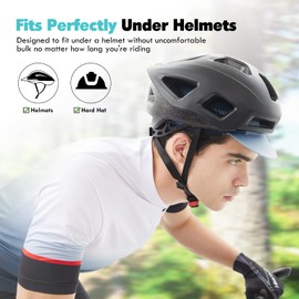 HIKENTURE Cycling Cap for Men and Women,Bike Hat with Visor Summer Sun Hat (10 Black)