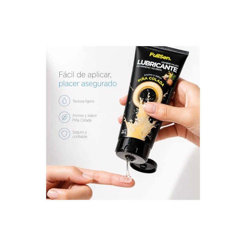 FullSen Lubricante Base Agua Piña Colada 100 g Gel Transparente