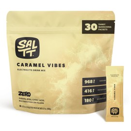 SALTT Electrolytes Powder Flavored Drink Mix - Caramel Vibes - 30 Hydration Packets - Magnesium, Potassium, Sodium, Trace Minerals - Zero Sugar & Gluten Free - Travel Essentials