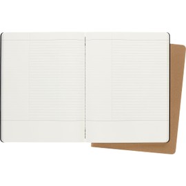 Moleskine Subject Cahier Journal - Set of 2 Notebooks - Cardboard Cover - Academic Layout - Size Extra Large 19 x 25 cm - Colour Black & Kraft Brown - 160 Pagine
