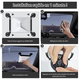 Starlink Mini Suction Mount Universal for Car Window Sunroofs Smooth Surfaces Strong Suction Design Portable Mounting Kit Compatible with Car RV Boat Truck
