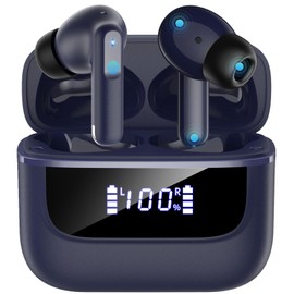 Wireless Earbuds Bluetooth 5.4, 6 Mic ENC Noise Cancelling Clear Call, in Ear Buds Deep Bass HiFi Stereo Sound, Big Dual LED Display 48H Playtime Earphones, IPX7 Waterproof Headphones for Android iOS