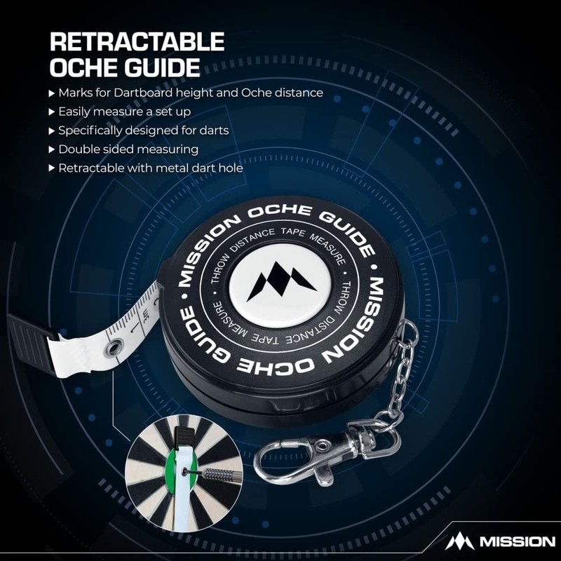 Mission Darts BX076 Retractable Dartboard Measure and Oche Guide for
