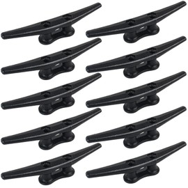 BALAVA Boat Cleats 6 inch,Boat Dock Cleats,Electrophoretic Coated Black Dock Cleats,Rope Cleats for Dock Tie Down or Nautical Decor,Dock Cleats,Screws Not Included (10 Pack)