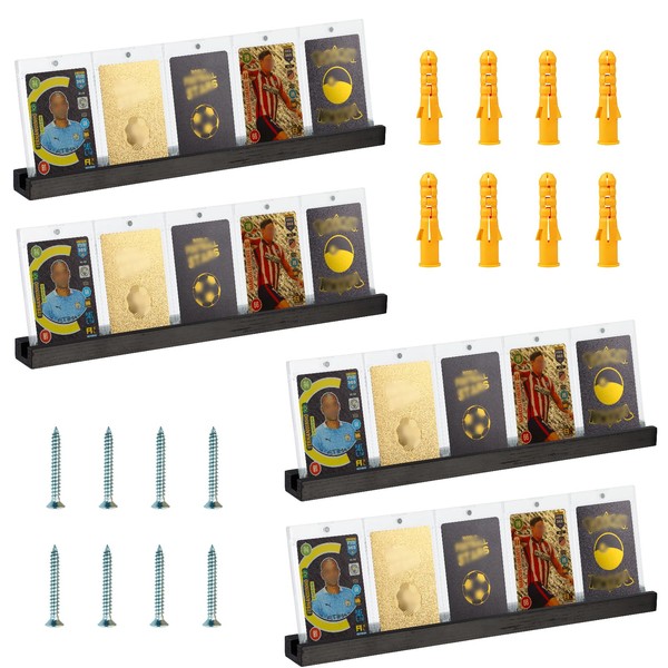 4 Pack Sports Card Display Stand Wood Trading Card Rack