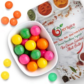 NY SPICE SHOP Ice Cream Sundae Malt Balls, 1 lbs. Malted Milk Balls, Chocolate Candy - Delicious-Decadent Gift Birthday Christmas Gourmet Food Mothers Father’s day Wedding Anniversary