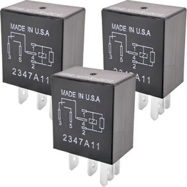 3-Pack G8HE-1C7T-R1-DC12 Relay - 40A 12VDC 5-Pin SPDT Automotive Relay - Compatible with Select Jeep Vehicles (for Wrangler, Grand Cherokee) - Fixes Headlights, Cooling Fan & P0699/P0113 Codes