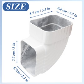 Gutter Elbow 2x3 90 Degree Downspout Elbow Gutter Connector Roofing Gutters Rainwater Drainage 90° Gutter Downspout Extension (Style B, Aluminum, 2x3)