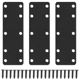 38*140mm Flat Brackets for Wood, 3Pcs Mending Plates, Joining Plates Flat Bracket Connector with Screws for Repair Fixing Furniture