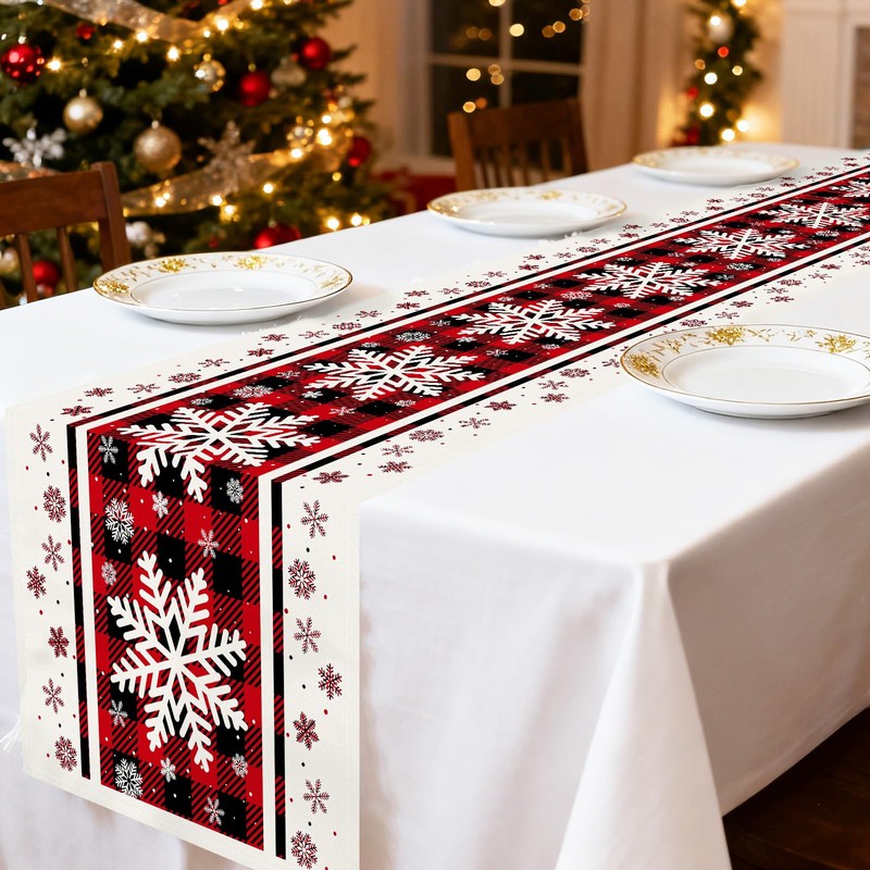 13 x 108 Inch Christmas Table Runner - Red and