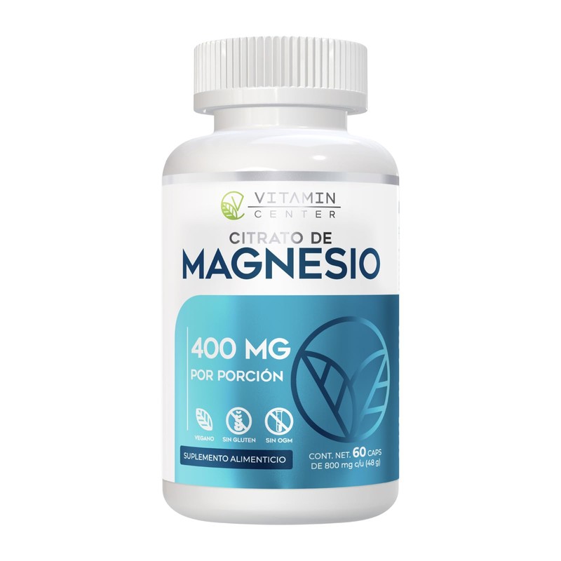 Citrato de Magnesio frasco con 60 capsulas de 800mg c/u