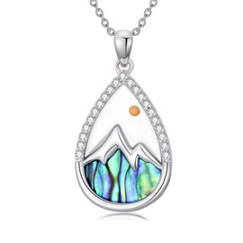 JKR Mothers Day Gifts for Mom Mountain Mustard Seed Necklace Sterling Silver Teardrop Christian Religious Faith Necklace Anniversary Birthday Jewelry for Women Wife Sis Daughter