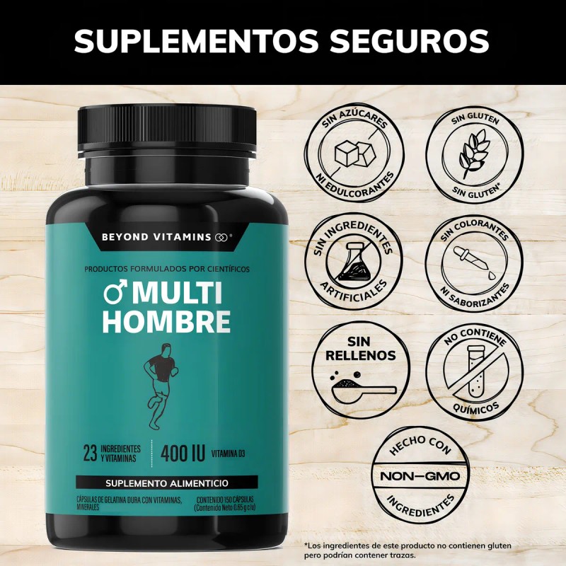 Multi Vitaminico Para Hombres Con Biotina, Manganeso, Te Verde, L