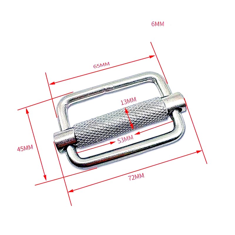 HAIWEN 2Pack Stainless Steel 316 Slider adjustable Lock Buckles, Replacement