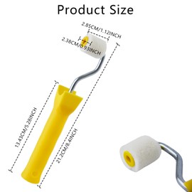 Abvsdu 2 Pcs Foam Paint Roller Mini Paint Rollers for Touch up Trim Edge or Corner Extra Small Paint Wool Brushes Tiny Painting Tool for Professional Painting Results 1 Inch Roller