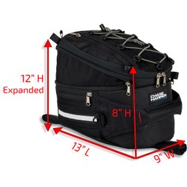Chase Harper USA 650X Strap Mount Tank Bag - Water-Resistant, Tear-Resistant, Industrial Grade Ballistic Nylon with Anti-Scratch Rubberized Bottom, Adjustable Strap Mounting - Expandable Design