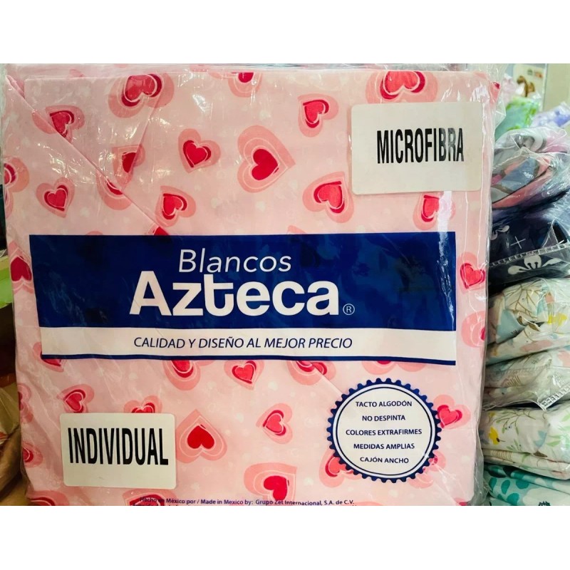 Blancos Azteca 10 Sábanas Individual Microfibra Mayoreo, 38 Cm De