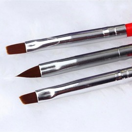 3pcs Nail Art Design UV Gel Acrylic Brush Pen Drawing Painting Set3支套装排笔尖平头 1set 3pcs