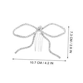 BESPORTBLE Elegant Rhinestone Bridal Hair Comb Stylish Bow Hair Accessory for Women for Wedding Updos Durable Comfortable Design Versatile for Various Occasions