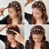 Sparkling Crystal Stone Braided Hair Clips, Satin Fabric Hair Bands