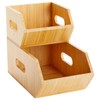Farmlyn Creek 2 Pack Stackable Bamboo Wood Storage Bins -