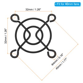 PATIKIL 40mm Fan Finger Grill, 4 Pack Metal Grill Protector Guard Fan Protective Cover for 40x40mm Exhaust Fans for Equipment Computer DIY, Black