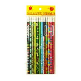 SKKSTATIONERY Assorted Colorful Pencils, Wooden Pencil with Eraser, Pencil Assortment, Novelty Kids Pencils，Awards & Incentives, No.2 HB, Back to school, 12 Assorted Colors 144/box.