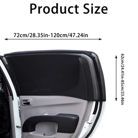 fKiZanthene Baby Car Sun Shade (Pack of 2), UV Blocking Breathable Polyester Car Window Sun Shade for Children, Fits 98% of SUVs, Ideal for Family Trips & Camping