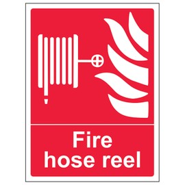 V Safety Fire Hose Reel - Portrait 150 x 200mm - 2mm Rigid Plastic Safety Sign