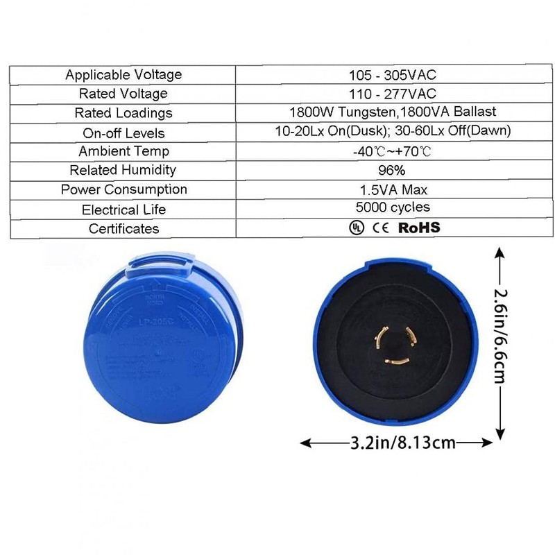 Photocell Sensor Auto On Off Photoelectric Sensor Switch JL-205C Twist