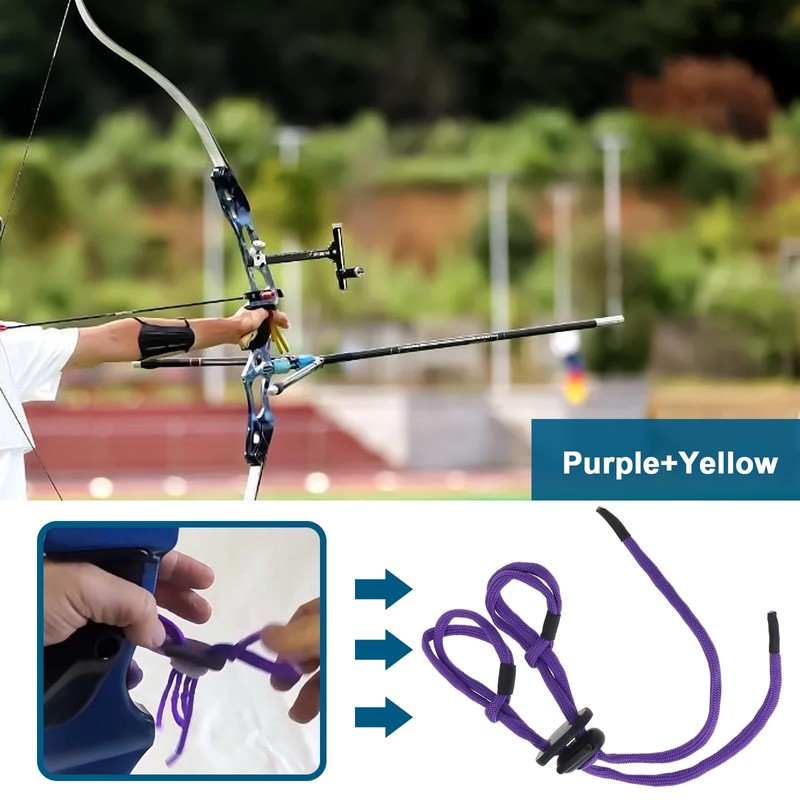 Pack of 2 Archery Finger Sling Adjustable Recurve Bow Finger