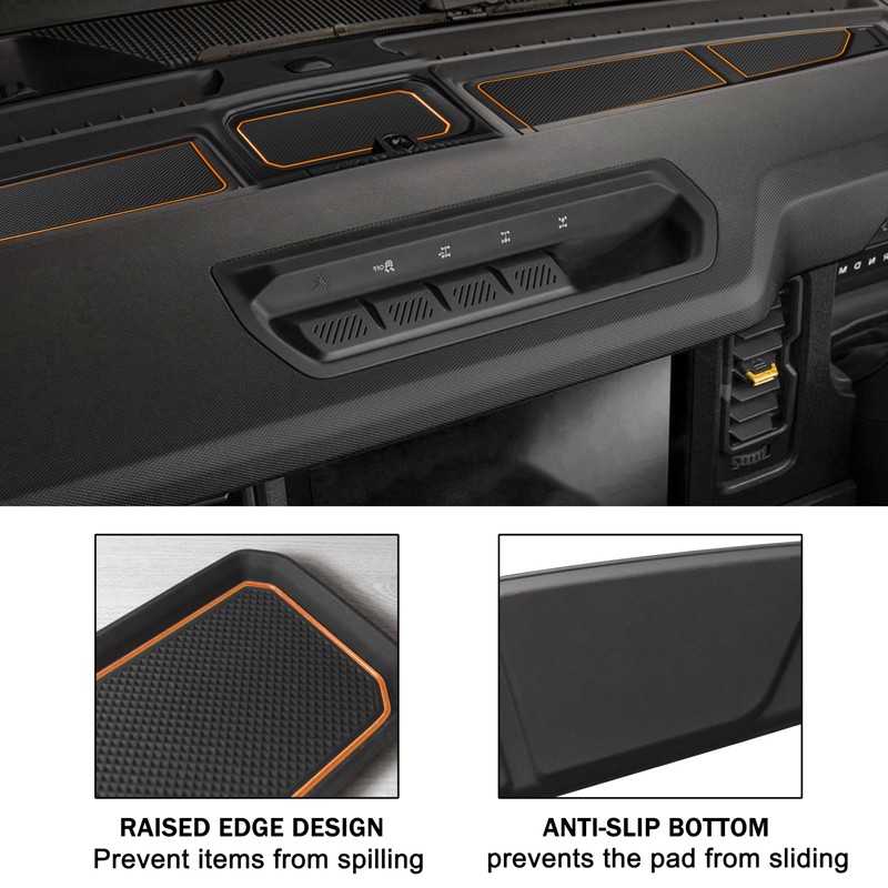 SENSHINE Silicone Dash Dashboard Cover Mat for Ford Bronco Accessories