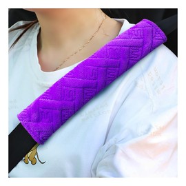 Kewucn Car Seat Belt Pads, 2 Pack Soft Comfort Seat Belt Shoulder Strap Covers Harness Pad to Protect Your Neck and Shoulder, Universal Vehicle Interior Accessories for Most Cars (Purple)