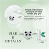 Panda Earrings for Women 925 Sterling Silver Asymmetrical CZ Panda