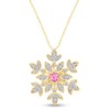 AFFY Round Cut Simulated Tourmaline with White CZ Snowflake Pendant