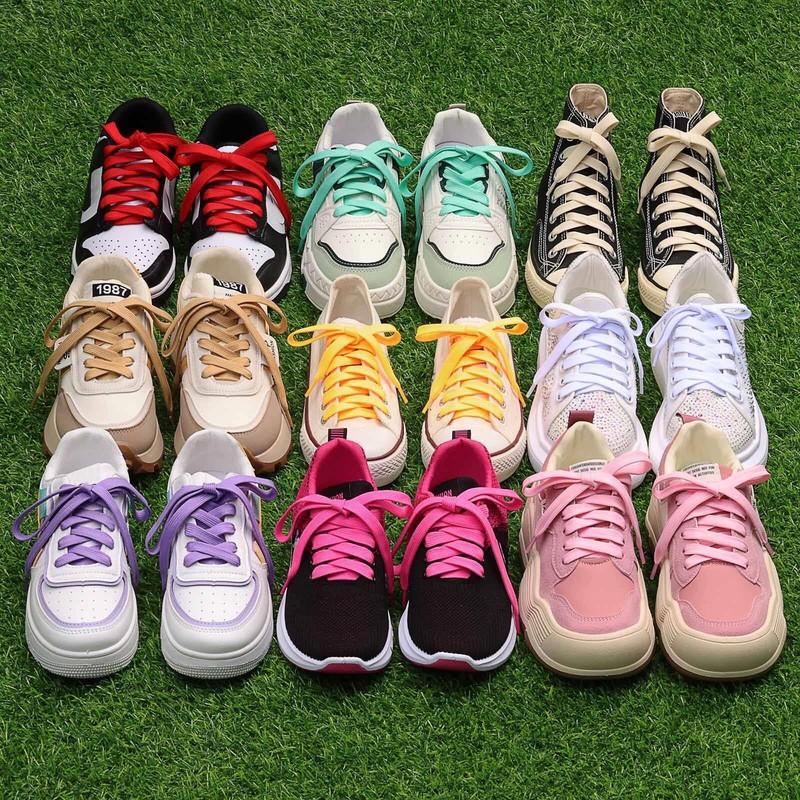 Booyckiy 2 Pairs Flat Shoe Laces for Sneakers, 2/5" Wide