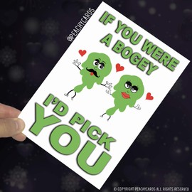 Funny Anniversary Birthday Card I Love You Card Boyfriend Girlfriend Card for Husband Wife Him Her If You were A Bogey I'd Pick You PC501