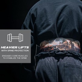 Katamu Premium Leather Lever Weightlifting Belt – Secure Steel Lever, Powerlifting Support for Deadlifts, Squats & Heavy Lifts - Lift More (Fall of Rome, Small)