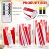 Glooglitter 3 Pcs Candy Cane Flameless Candles with Remote Timers