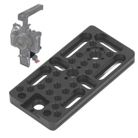 Camera Cheese Plate, Multipurpose Quick Release Expansion Board with 1/4 3/8 Thread Hole, Cold Shoe Mount for Locating Hole, Lightweight Design for Outdoor Use