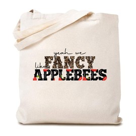TSIIUO Fancy Like Applebees on a Date Night Canvas Tote Bag Funny Reusable Shopping Bag Gift for Friends