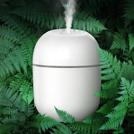 Mini humidificador, fuente de alimentación USB, adecuado para sala de estudio, recámara, habitación de bebé, oficina, coche, con LED de 7 colores,
