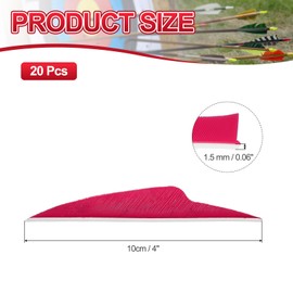PATIKIL 4 Inch Arrow Vanes, 20 Pack Turkey Feather Fletching Shield Cut Archery Fletch Right Wing for Hunting Target Shooting, Pink