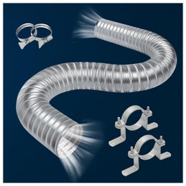 SARANICE Pellet Stove Vent Kit - 2" Aluminum Stove Pipe, Fresh Air Intake, Wall Strap & Exhaust Pipe